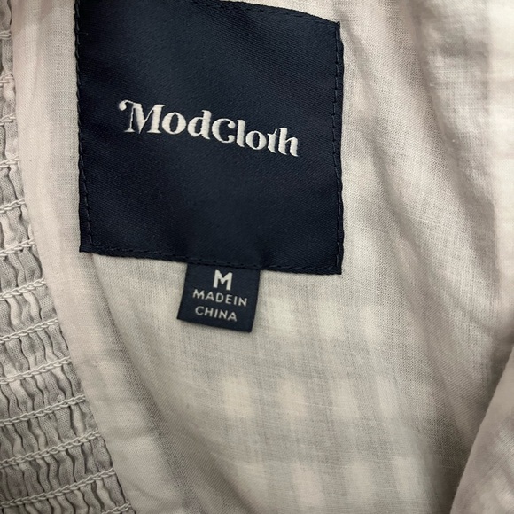 Modcloth Quite Clearly Charismatic Gingham Midi Dress with Swiss Dots Size M - Picture 6 of 8